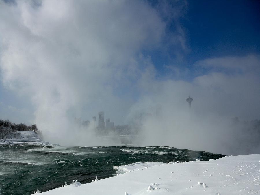 Winter Photograph - Niagara Falls Winter Mist by Gothicrow Images