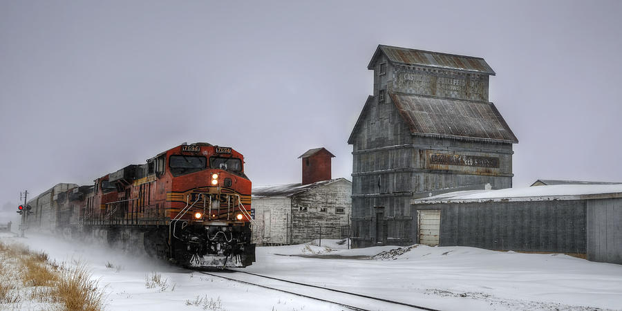 Winter Mixed Freight Through Castle Rock Photograph by Ken Smith