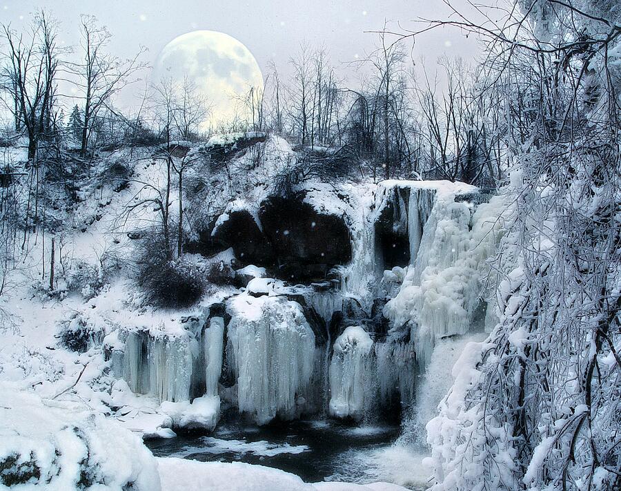 Winter Photograph - Winter Moon by Gothicrow Images