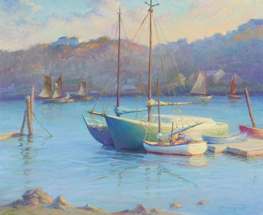Boat Painting - Winter Mooring Gloucester by Ernest Principato