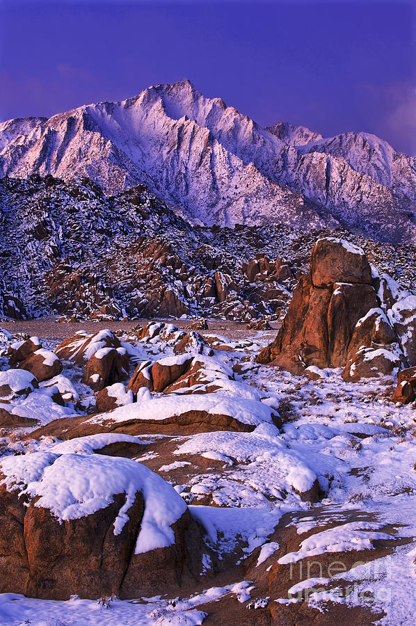 Winter Morning Alabama Hills And Eastern Sierras Photograph by Dave Welling
