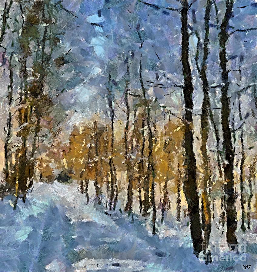 Winter Morning in the Forest Painting by Dragica  Micki Fortuna