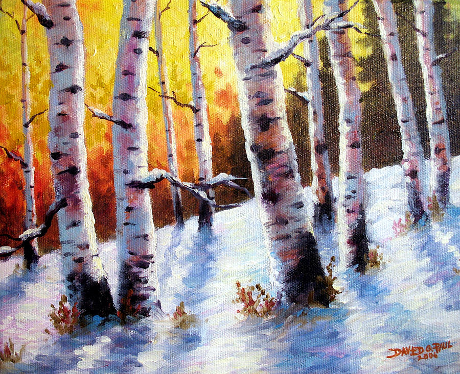 Winter Morning Light Painting by David G Paul