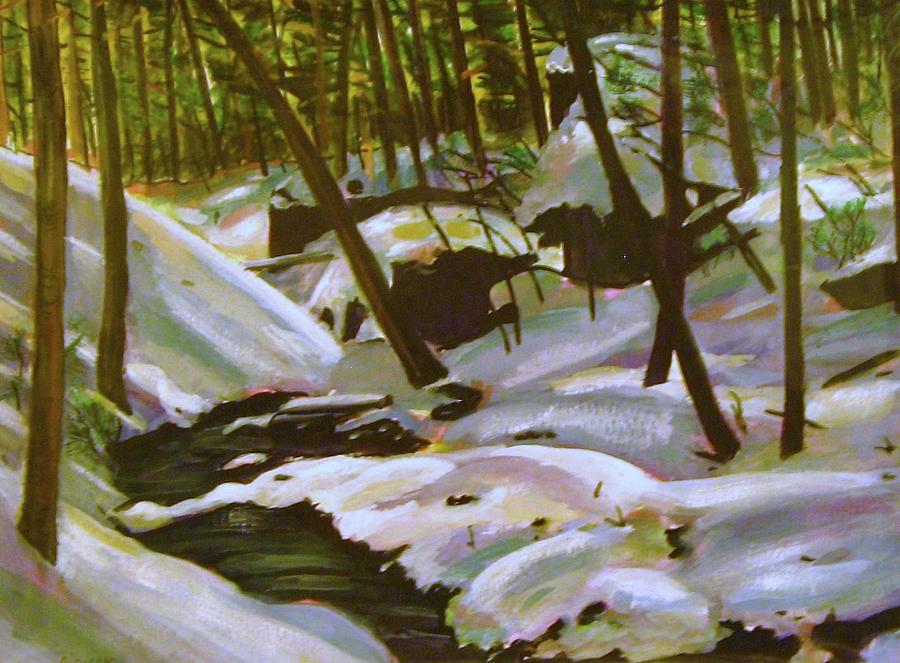 Winter New England Scene Painting by Richard Nowak
