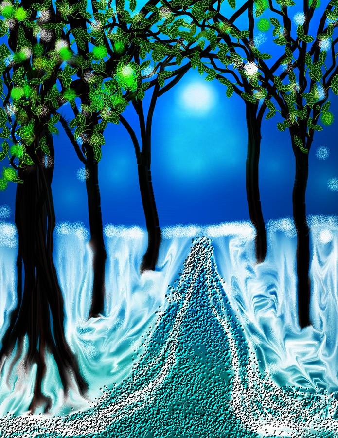 Winter Night Painting by Kelly Dallas