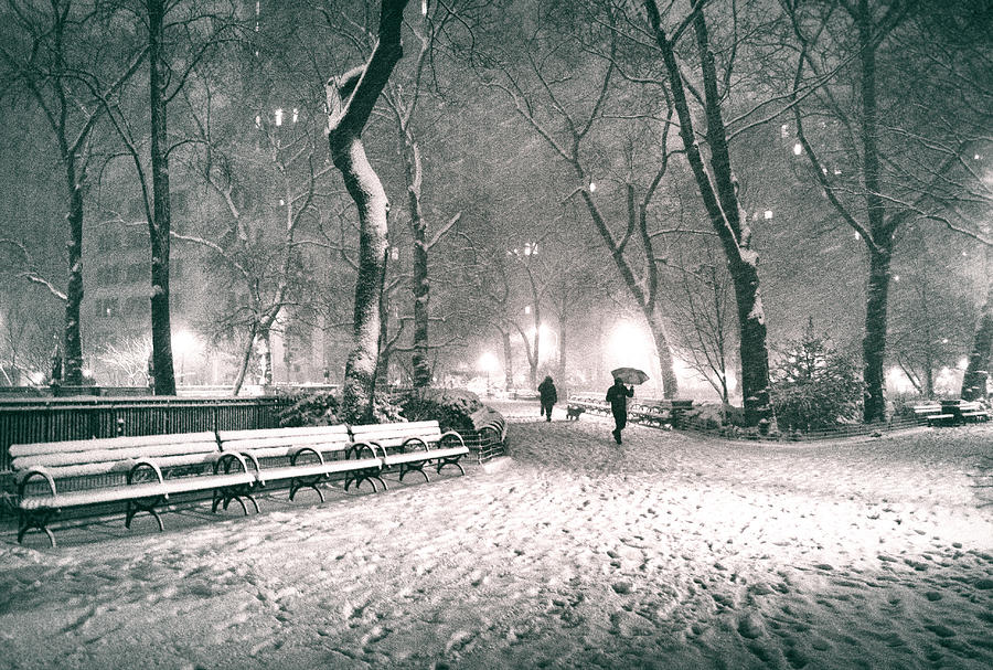 New York City Photograph - Winter Night - New York City - Madison Square Park by Vivienne Gucwa