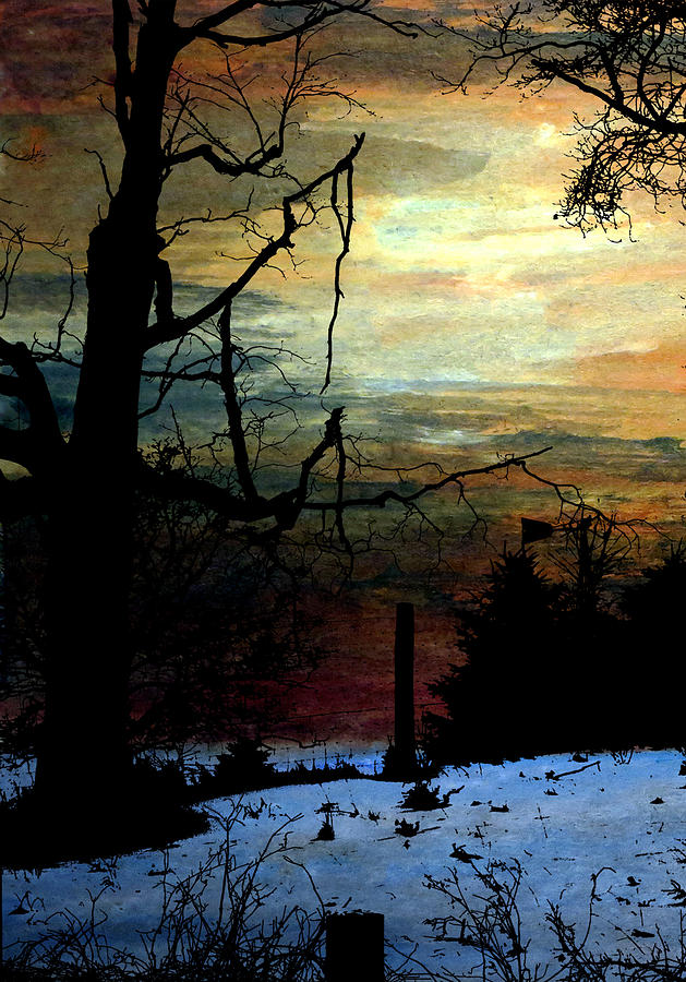 Winter Nightfall Painting by R Kyllo