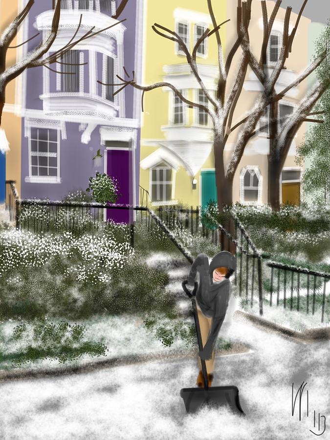 Winter Painting - Winter on Capitol Hill by Lois Ivancin Tavaf