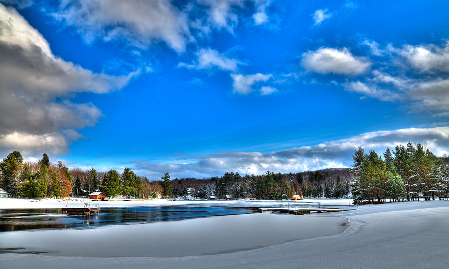 Winter on Old Forge Pond Photograph by David Patterson