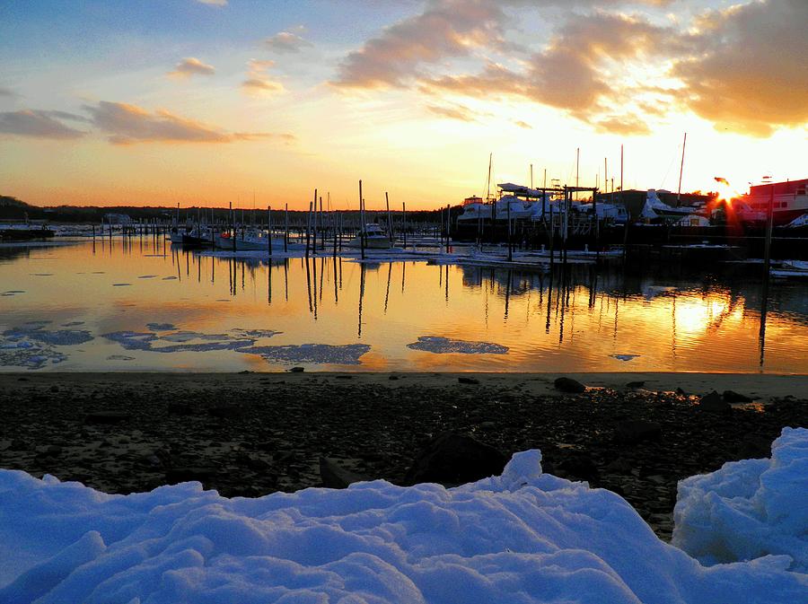 Winter on Sesuit Harbor Photograph by Amazing Jules