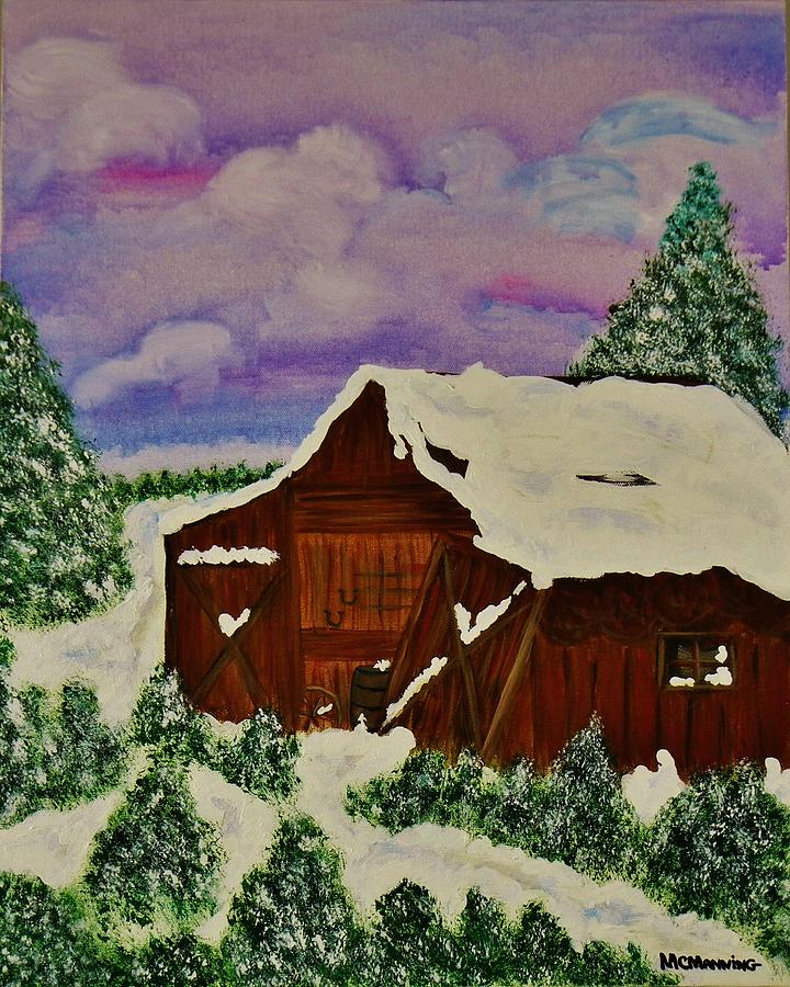 Winter On The Farm Painting by Celeste Manning