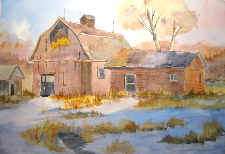 Winter On The Farm Painting By Larry Hamilton - Fine Art America