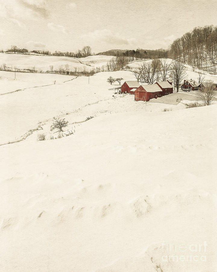 Winter Photograph - Winter on the old farm by Edward Fielding