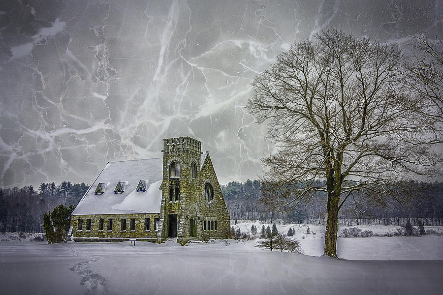Winter Photograph - Winter on the Old Stone Church by Bob Bernier Winter Photograph - Winter on the Old Stone Church by Bob Bernier