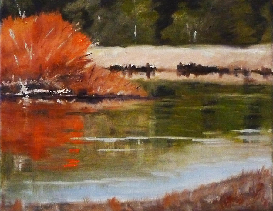 Winter on the River Painting by Nancy Merkle