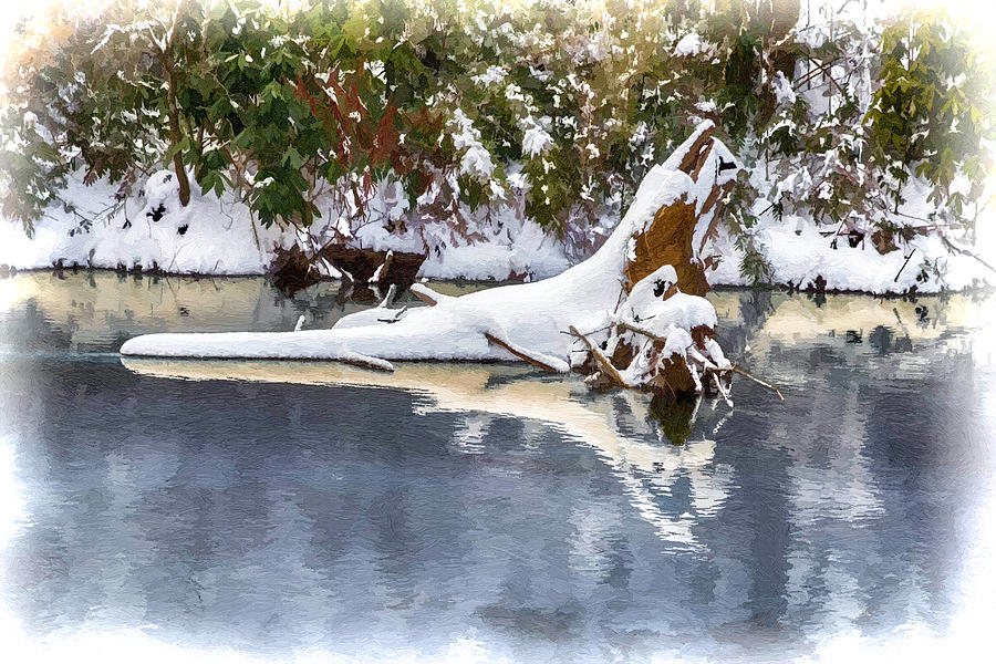 Winter on the Swannanoa Painting by John Haldane