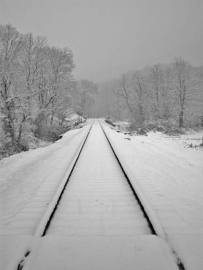 Winter on The Tracks Photograph by Hominy Valley Photography