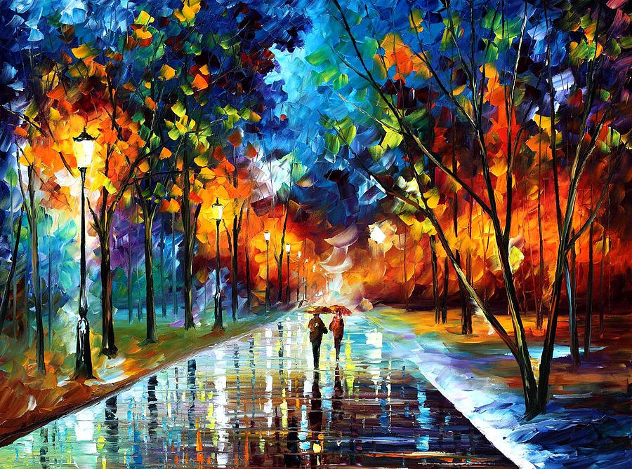 Winter Park 2 - PALETTE KNIFE Oil Painting On Canvas By Leonid Afremov ...