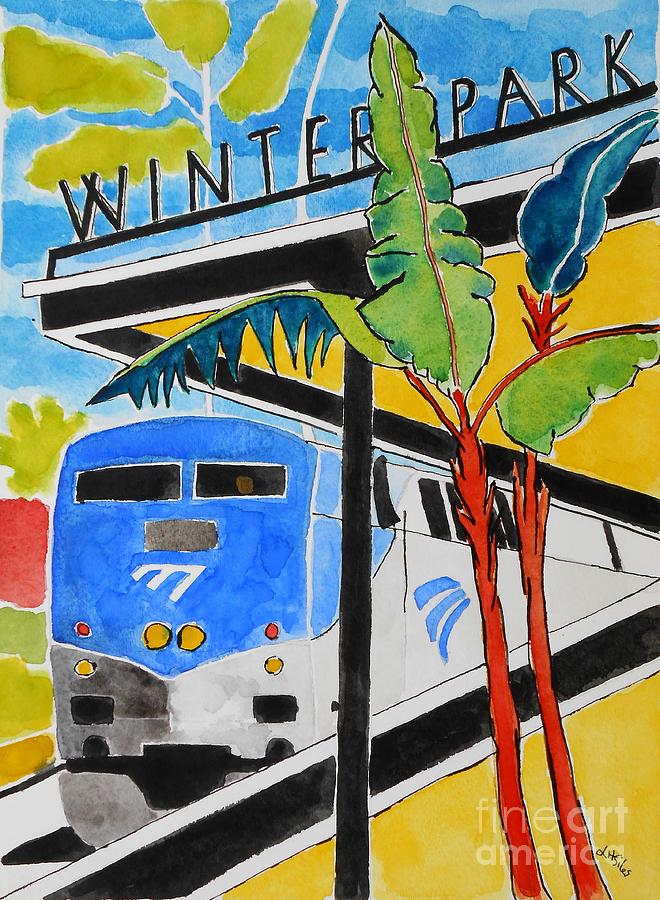 Orlando Painting - Winter park to New York by Lesley Giles