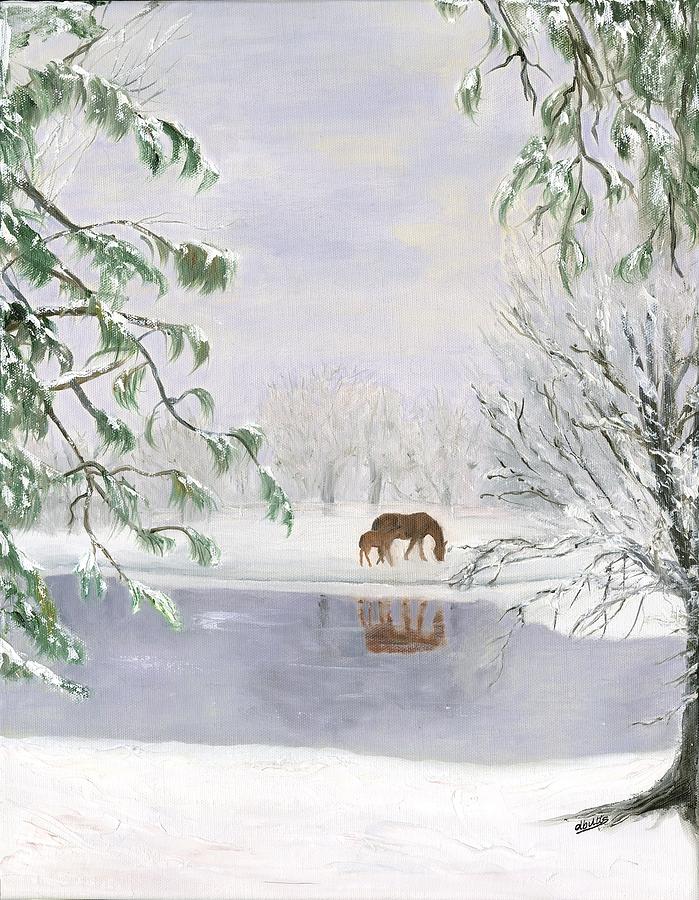 Winter Pasture Painting by Deborah Butts