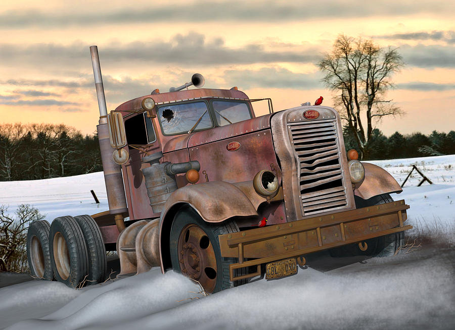 Transportation Digital Art - Winter Pete by Stuart Swartz