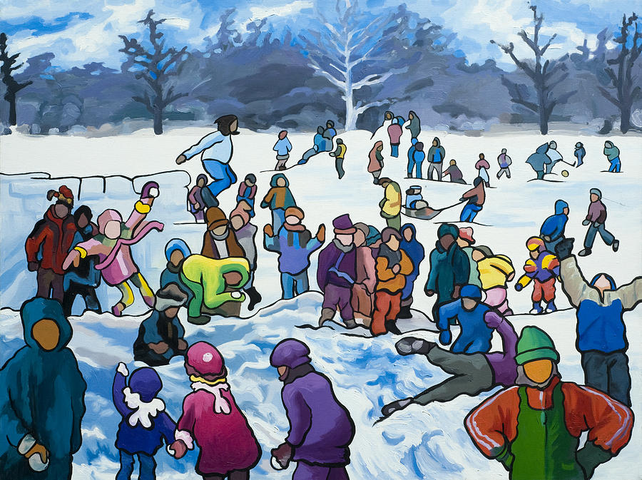 Winter Playground Painting by Lynn Hansen