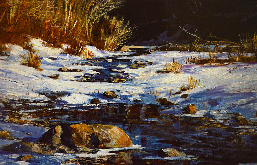 Winter Pond Painting by Sandi OReilly