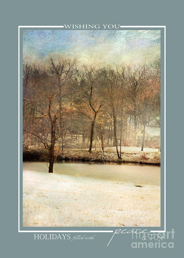Winter Pond Scenic Landscape Christmas Cards Photograph by Jai Johnson