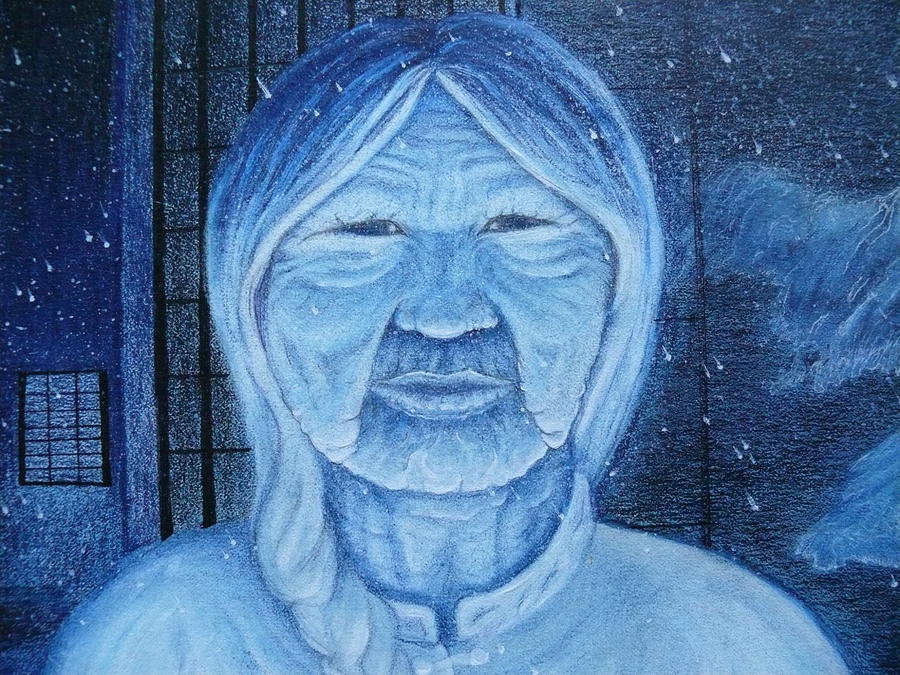 Winter Portrait Painting by Jacquelyn Roberts