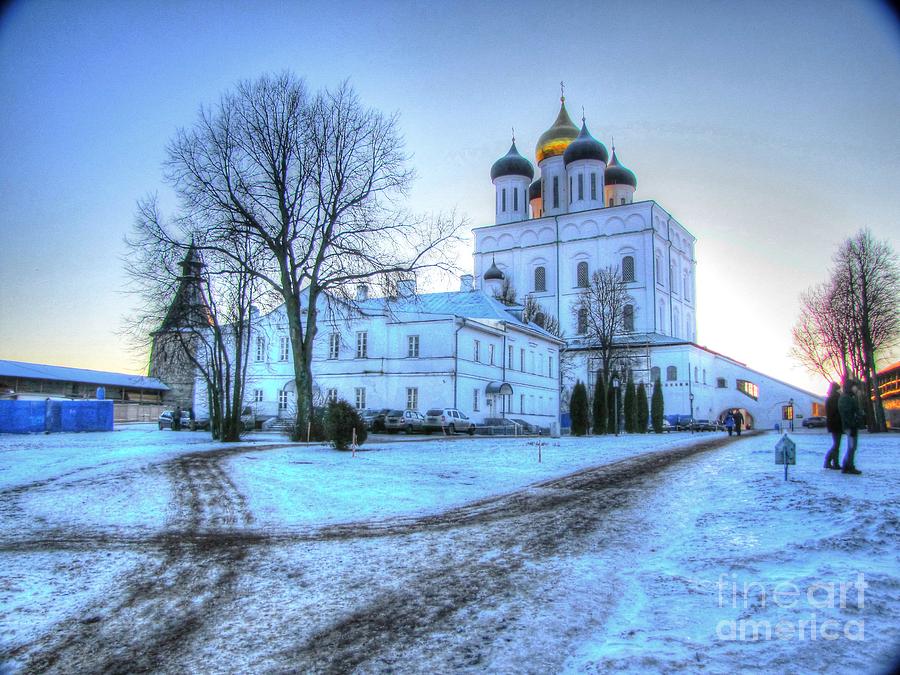 City Pyrography - winter Pskov Russia by Yury Bashkin