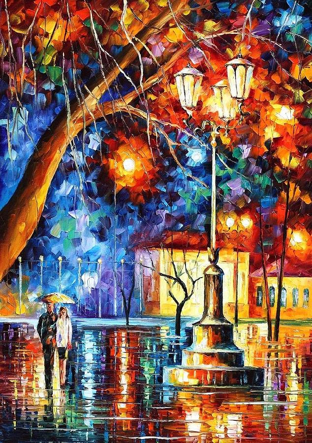 Winter Rain - PALETTE KNIFE Oil Painting On Canvas By Leonid Afremov ...