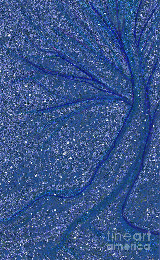 Winter Rain Tree Mixed Media by First Star Art