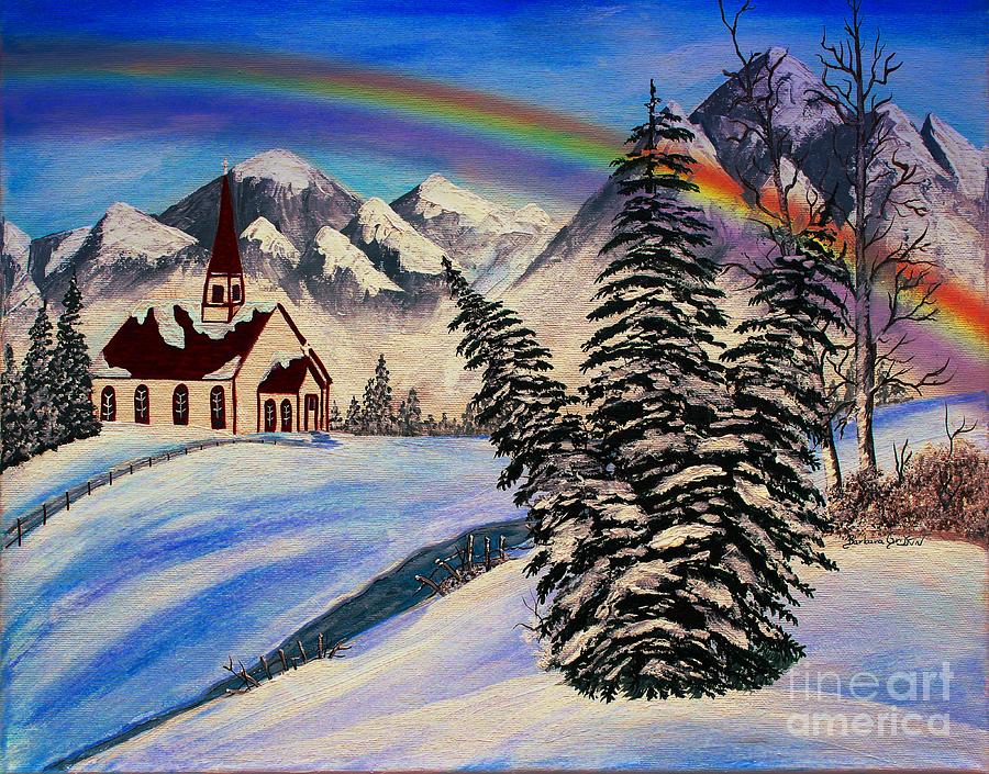 Winter Rainbow Painting by Barbara A Griffin
