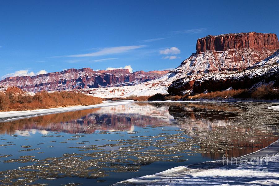 Winter Red Rock Reflections Photograph by Adam Jewell