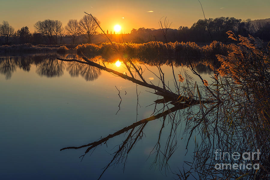 Sunset Photograph - Winter reflection by Giordano Aita