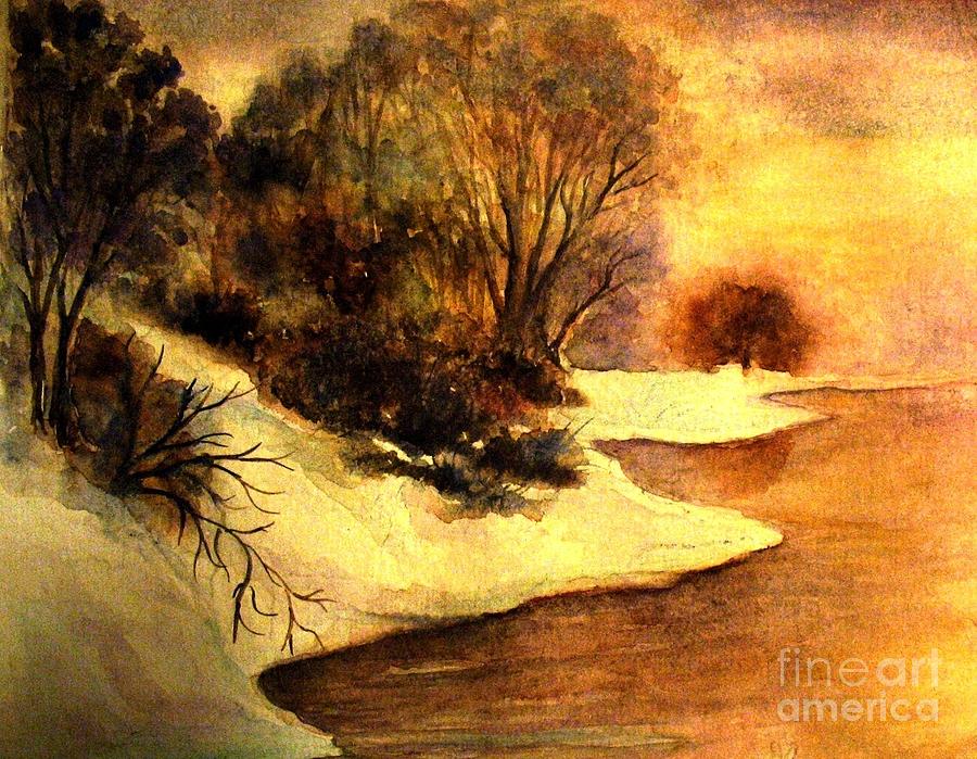 Winter Reflections Painting by Hazel Holland