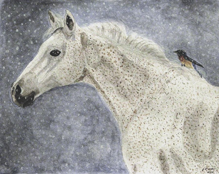 Winter Rider Painting by Angela Davies
