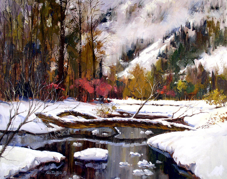 Winter River Painting by Ken  Duffin