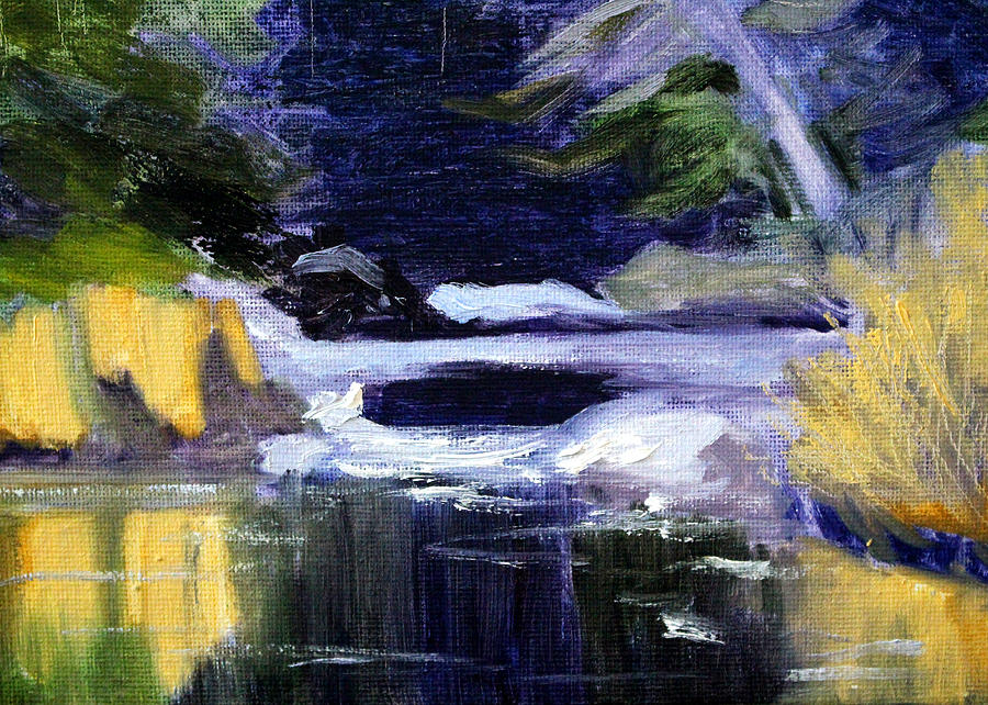 Winter River Painting by Nancy Merkle