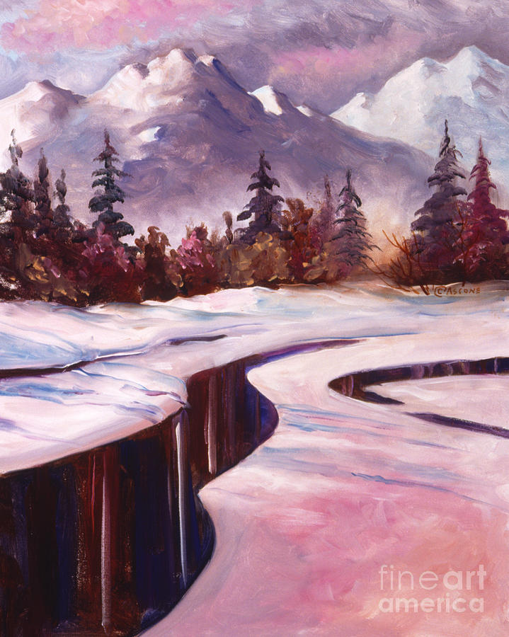 Winter River Patterns Painting by Teresa Ascone