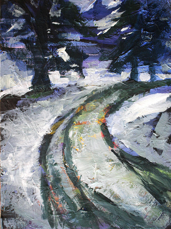 Winter Road Painting by Nancy Merkle