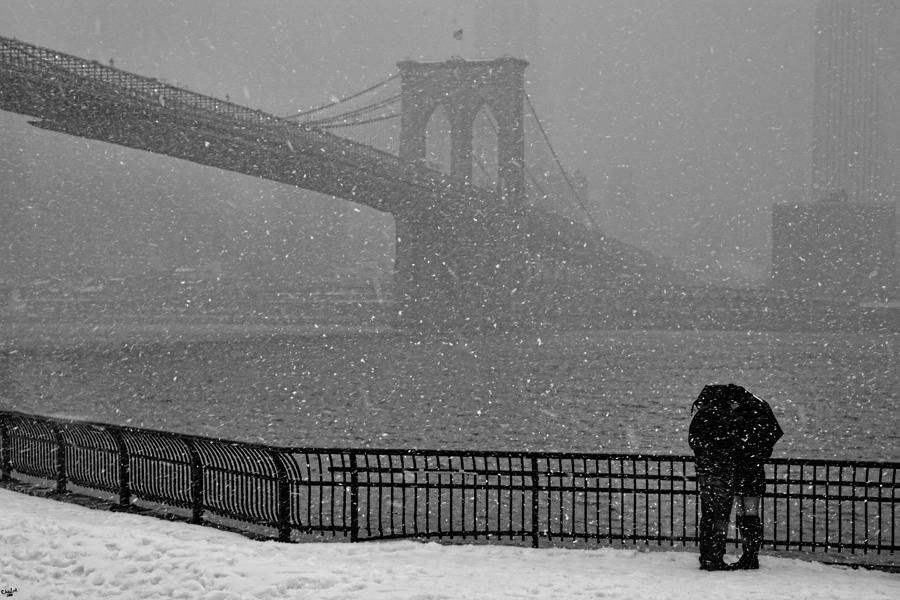 Brooklyn Bridge Photograph - Winter Romance by Chris Lord