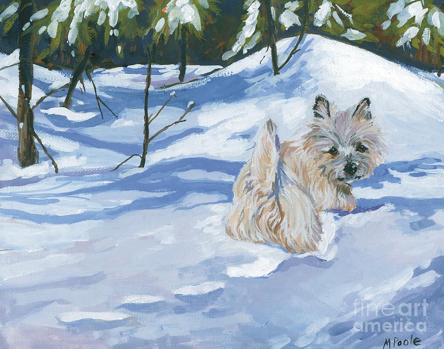 Winter Romp Painting by Molly Poole