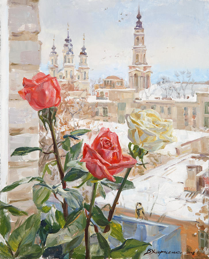 Winter Roses Painting
