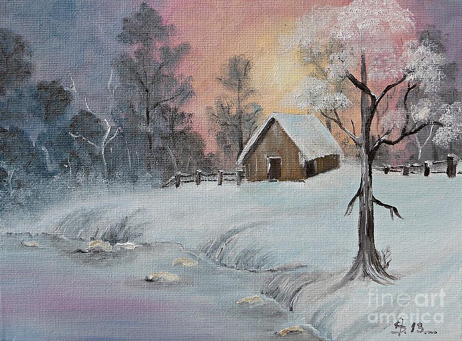 Winter Scene 1  Painting by Amalia Suruceanu