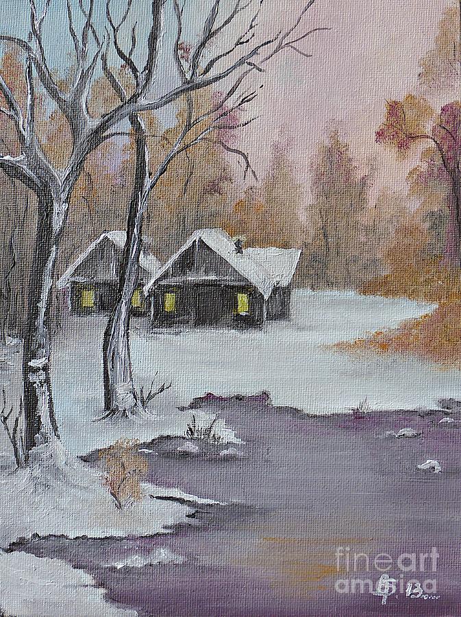 Winter Scene 2 Painting by Amalia Suruceanu