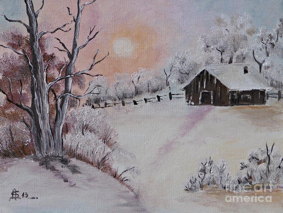 Winter Scene 3 Painting by Amalia Suruceanu