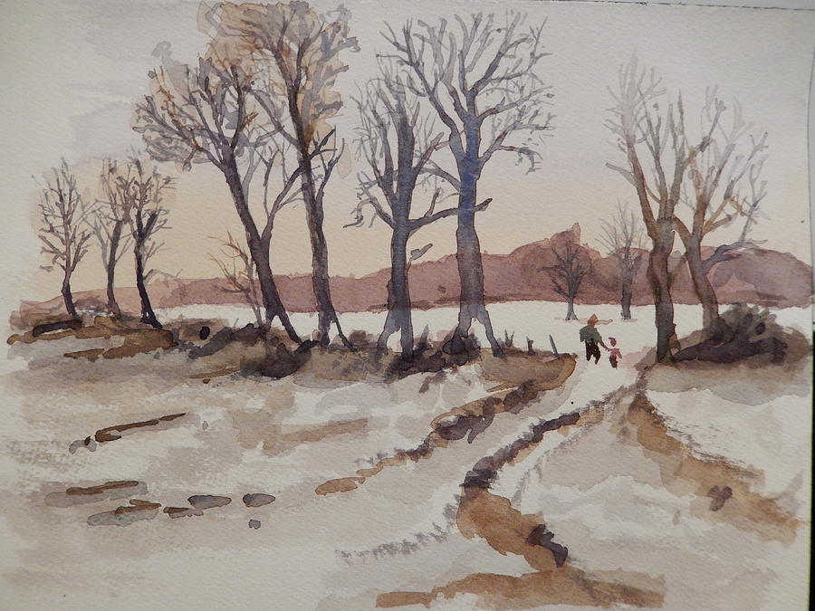 Winter Scene Painting by Betty-Anne McDonald