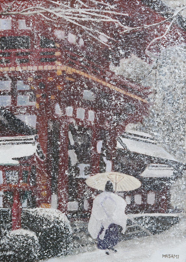 Winter Scene From Japan Painting by Masami Iida