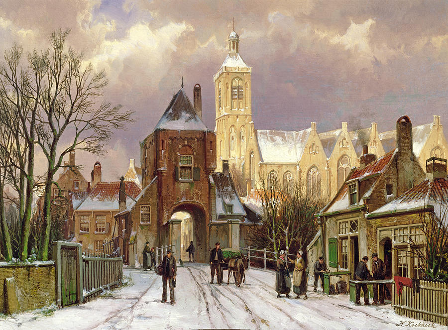 Winter Painting - Winter Scene In Amsterdam by Willem Koekkoek